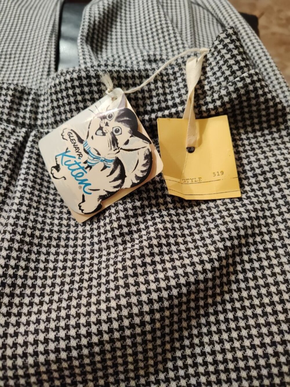 NOS Vintage Glenayr Kitten Houndstooth Pants Sz S? M? Made In Canada